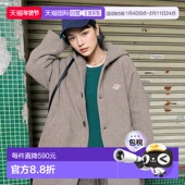 连帽大衣 1h可退 杉纹拼接 79%羊毛混纺 长款 日本直邮Danton 女装