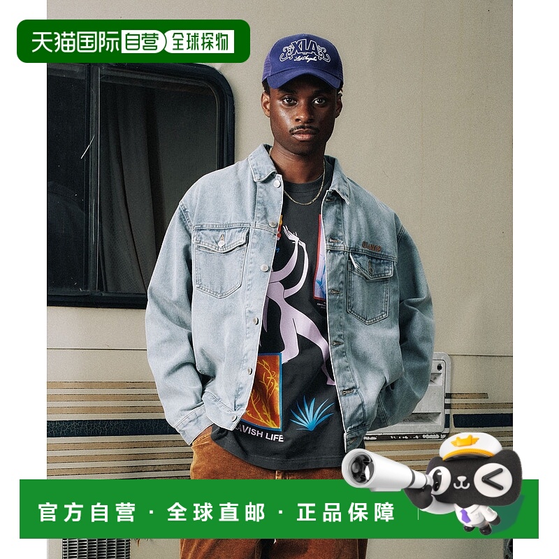 1h可退 日本直邮XLARGE男女同款基础版型牛仔外套左胸刺绣后幅补