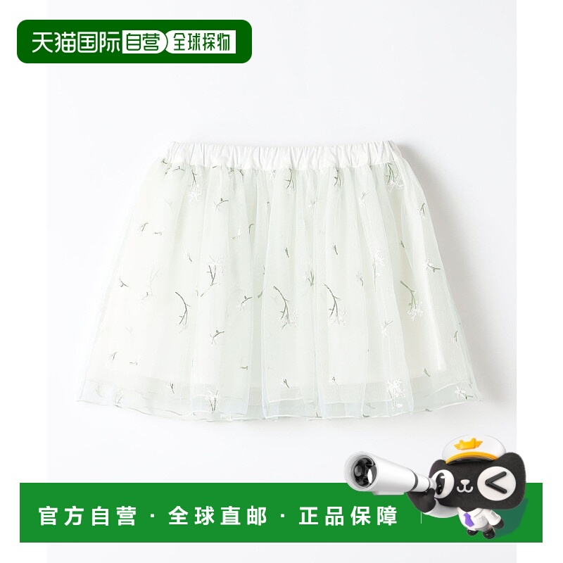 1h可退 日本直邮SHIPS Colors 女童90-140cm 蕾丝拼接宽松A字裙