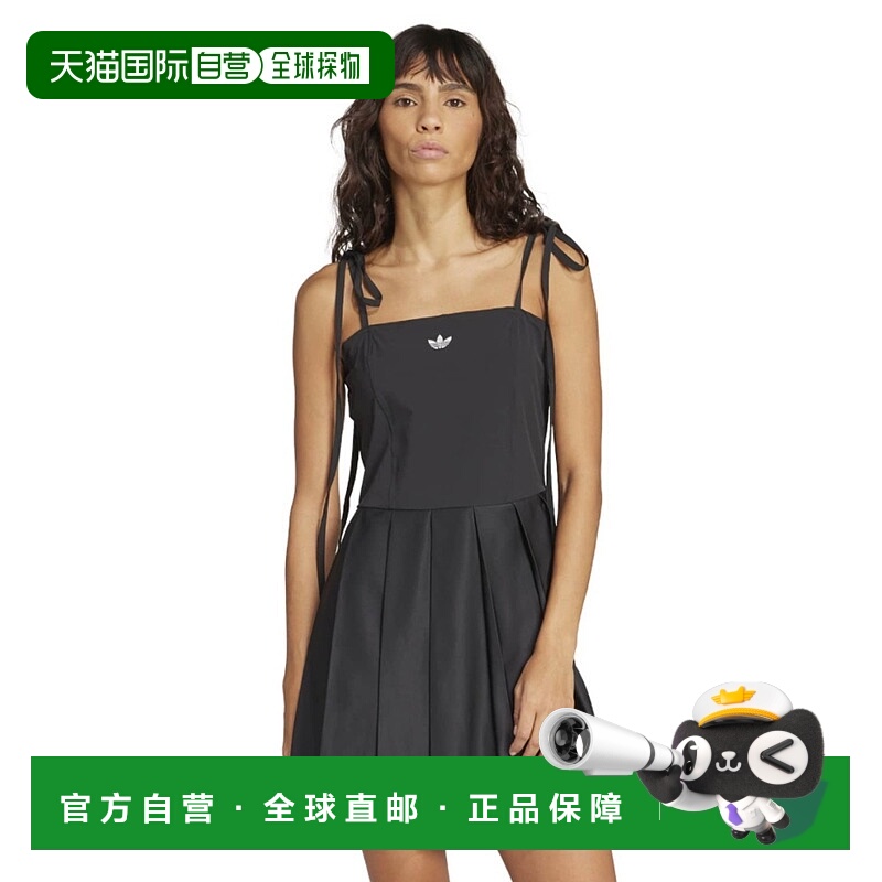 1h可退 日本直邮adidas 女装 2000年代风 蝴蝶结修身喇叭褶皱迷你