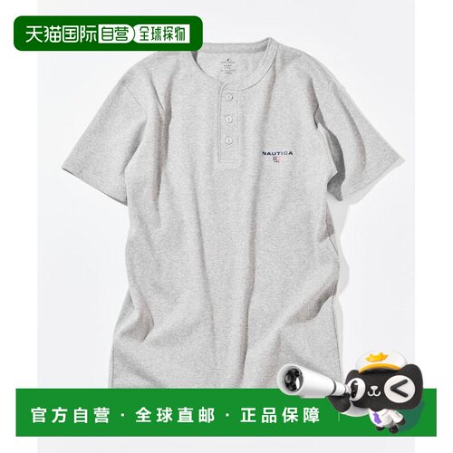 日本直邮NAUTICA 男装 修身亨利领短袖T恤 1027207500195