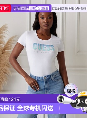 日本直邮Guess CN Ss Glitter Degrade Logo Tee 短袖T恤 GU1432E