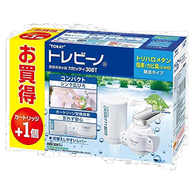 【日本直邮】Toary东丽 水龙头用过滤芯 308T 2个 白色 MK308T-TS