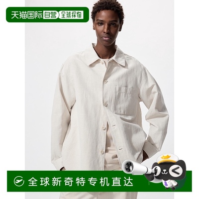 日潮跑腿UNIQLO优衣库25新款男女棉麻衬衫式茄克休闲夹克477557