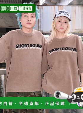 1h可退 日本直邮SHORT ROUND 男女同款漂白破洞印花T恤 SH25SM05M
