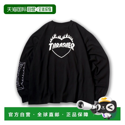 1h可退 日本直邮THRASHER 长袖圆领T恤 大版型 0112680029