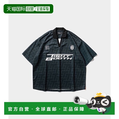 日本直邮TIGHTBOOTH 男士 oversized 纯涤纶开襟POLO衫 全幅T字图