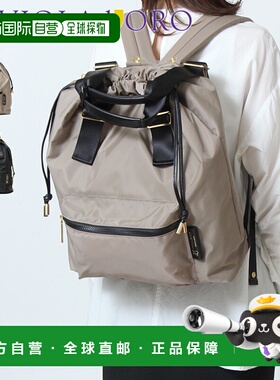 日本直邮VIOLAd'ORO GINO 双肩包两用手提包单肩包灰褐色尼龙双肩