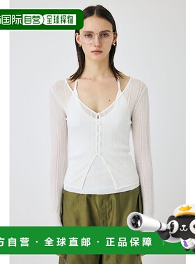 日本直邮MOUSSY SHEER CABLE 开衫 [MO1164EW036348] 白色背心