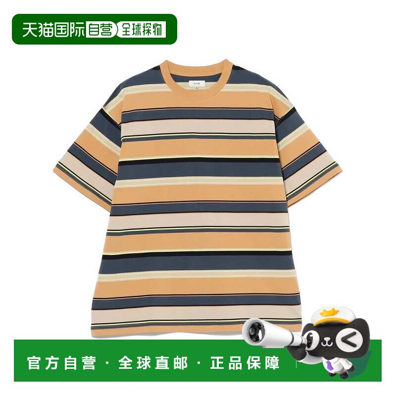 1h可退 日本直邮BEAMS 男士 宽版多色条纹纯棉T恤 11041439803图片