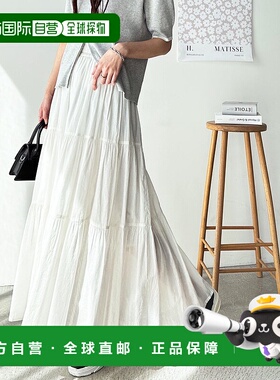 日本直邮GeeRA 纯棉褶皱撕裂感半身裙伞裙短裙 R04609EW14217