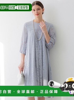 日本直邮APPLAUDIR 花卉缎面珍珠连衣裙 [234613EW16658]