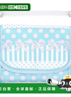 【日本直邮】CCS 女孩钱包 防水轻量 波点蕾丝浅蓝 NP803000