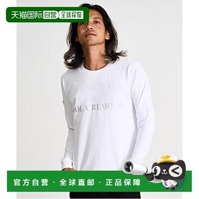 日本直邮VIOLA RUMORE 男女同款 罗纹圆领长袖T恤 品牌logo印花设