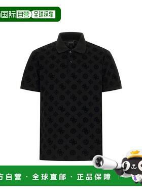 日本直邮Guess SS Flocked Peony Polo 男士短袖印花翻领polo衫