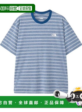 1h可退 日本直邮THE NORTH FACE 男女通用条纹圆领跑步T恤 NT1259