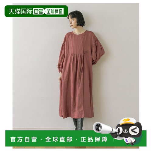 日本直邮studio CLIP 女装 亚麻荷叶袖连衣裙 107【付后1h可退】