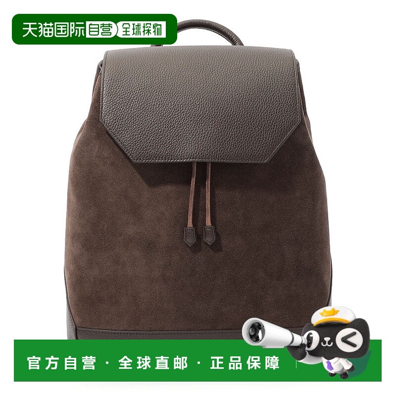 1h可退 日本直邮TOMORROWLAND 男装 牛革×麂皮拼接 双材质背包