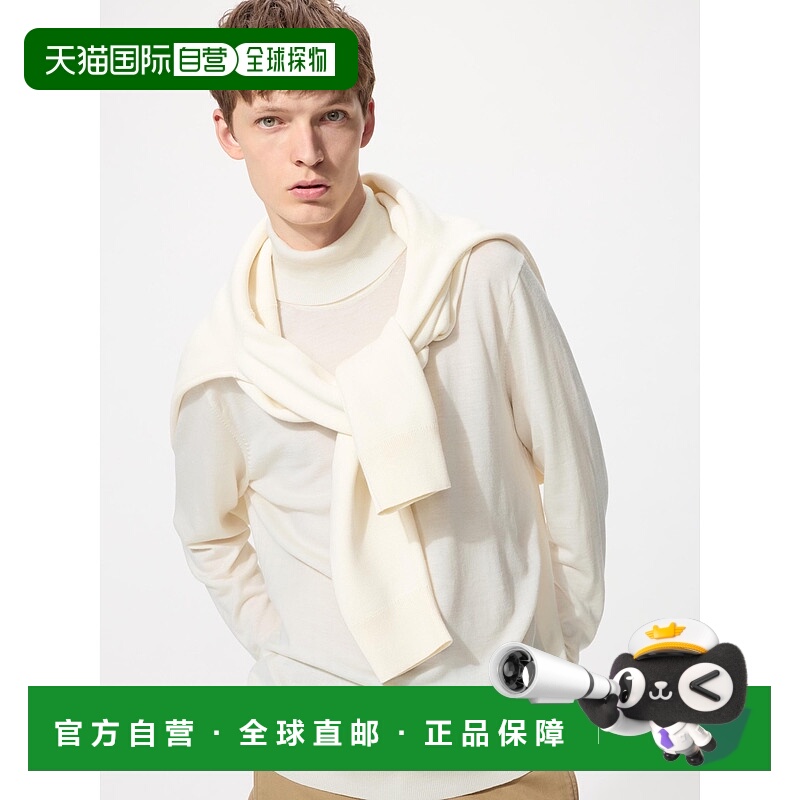日潮跑腿UNIQLO优衣库 美利奴羊毛高领毛衣 01 OFF WHITE MEN 3XL