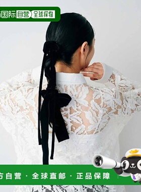 1h可退 日本直邮MEDE19F 女士 贝绒缎带发梳 黑色 与SCREEN KAORI