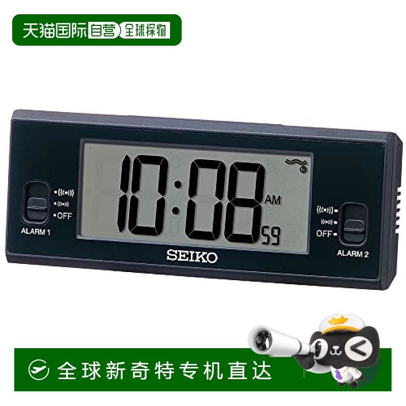 【日本直邮】Seiko Clock 闹钟 SQ321K 黑色 床头 书桌 客厅精工