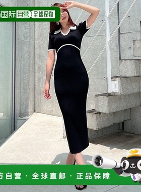 1h可退 日本直邮RESEXXY 女装 修身显瘦双色针织 Polo 连衣裙 152