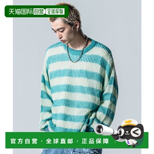 GB0324 1h可退 网格条纹针织衫 男女同款 KNT06羊毛 日本直邮glamb