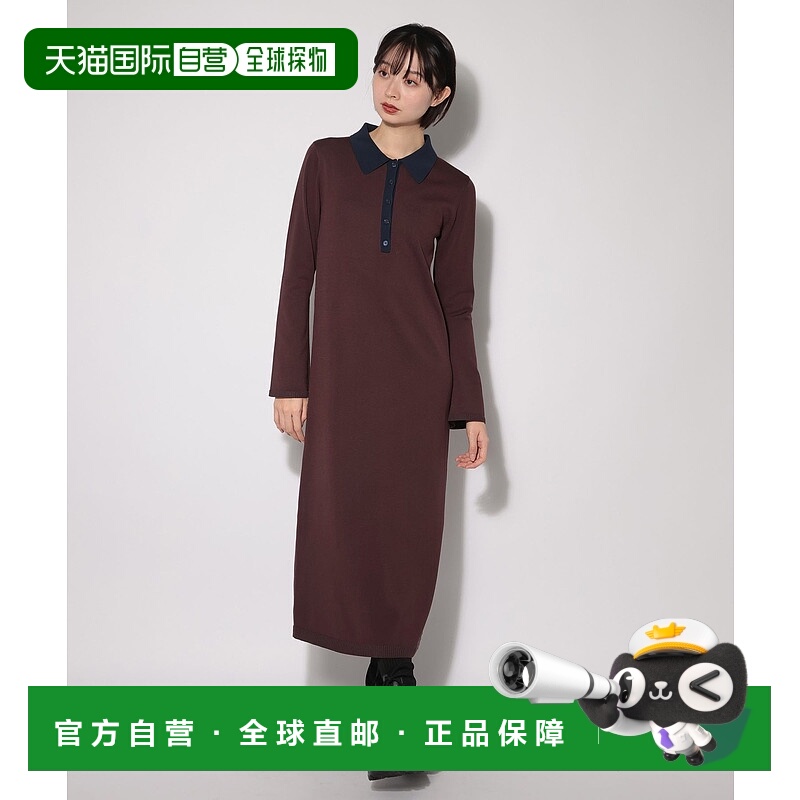 1h可退 日本直邮PAGEBOY 女装 纯色针织POLO连衣裙 宽松显瘦半拉