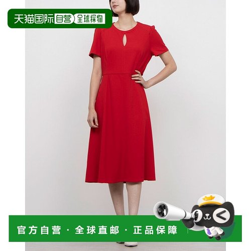 日本直邮TOMMY HILFIGER 胸元钥匙孔半袖喇叭裙连衣裙 [TO3203EW0