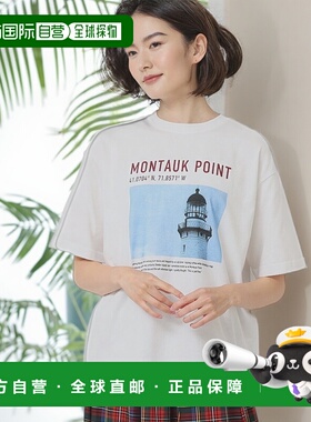 1h可退 日本直邮Dessin 女装 有机棉半袖T恤 罗纹圆领 可机洗 简