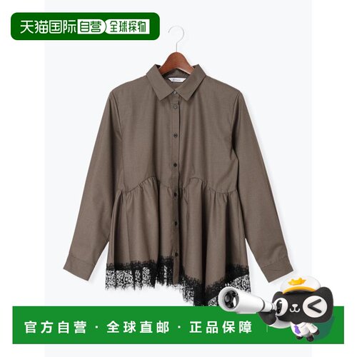 日本直邮Te chichi 女装 不规则下摆蕾丝拼接衬衫【付后1h可退】