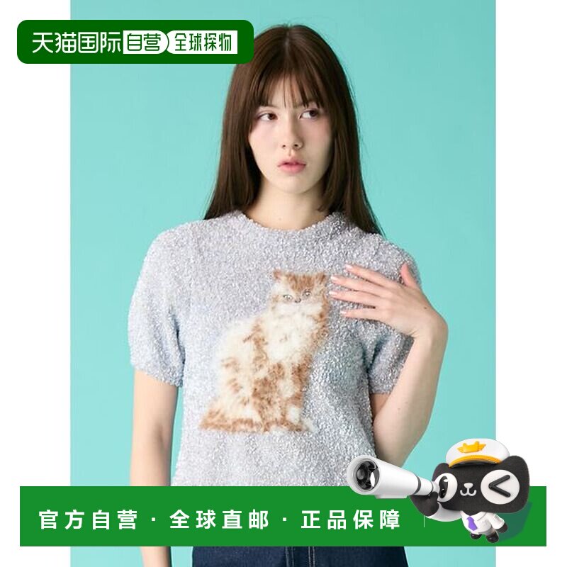 日本直邮FURFUR女士猫图案提花针织上衣 RWNT261131针织衫