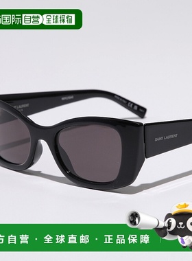 日本直邮SAINT LAURENT SL 593 女士方形全框太阳镜带标志黑色/黑