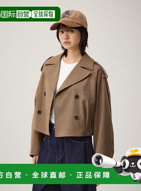 日潮跑腿GU极优 rokh 短款格纹风衣 358749