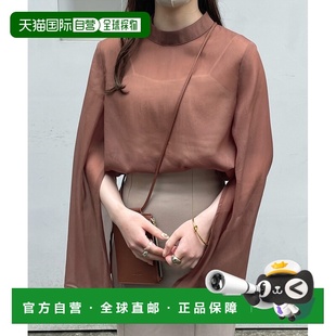 1h可退 日本直邮JUNOAH 女士纯色透视长袖衬衫 春夏轻薄透气 时尚