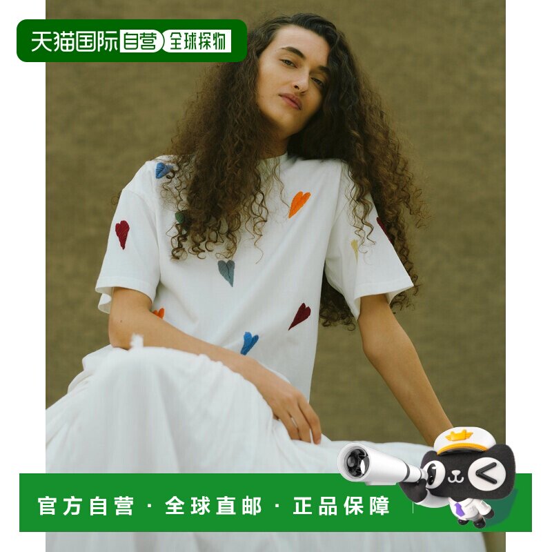 日本直邮GALLARDAGALANTE 女装 全棉Leaf刺绣T恤 半身宽松设计 GG