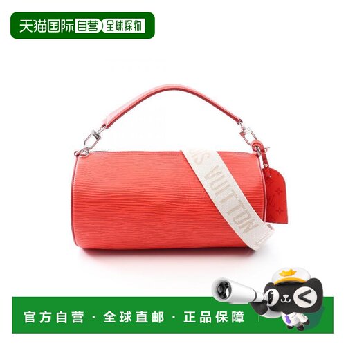 日本直邮中古LV路易威登女包A级95新Soft Polochon圆筒包牛皮斜挎