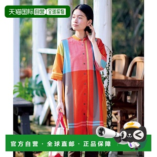 1h可退 日本直邮Sunny clouds女装大格子连衣裙不对称设计夏日款