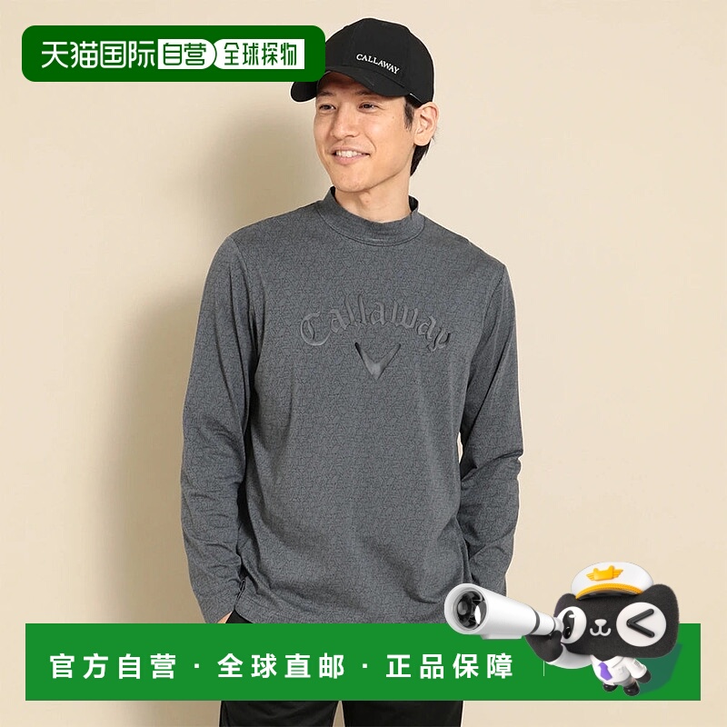 日本直邮Callaway-Callaway高尔夫穿长袖衬衫秋季冬季徽标印花拉C