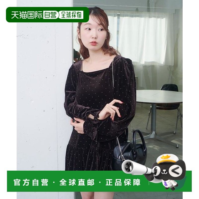 1h可退 日本直邮官方授权 Kastane 天鹅绒铆钉装饰迷你连衣裙,女装/女士精品,连衣裙,淘宝优惠券,粉丝福利购,淘宝优惠卷