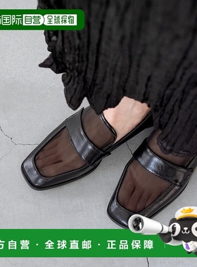 日本直邮Menue 方头薄纱低帮乐福鞋 休闲鞋 [ME8623BW003071]黑色