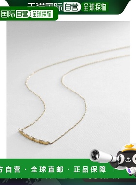 日潮跑腿COCOSHNIK 18K金 钻石长方形切割拱形项链 43三角吊坠