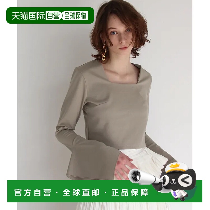 1h可退 日本直邮DRESSLAVE 女士方领荷叶袖上衣 春夏新款 轻薄舒