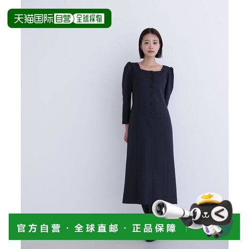 1h可退 日本直邮NATURAL BEAUTY BASIC 拼色纽扣修身连衣裙优雅