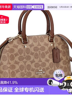 日本直邮COACH蔻驰 经典老花皮革女士手提包 CCQ26