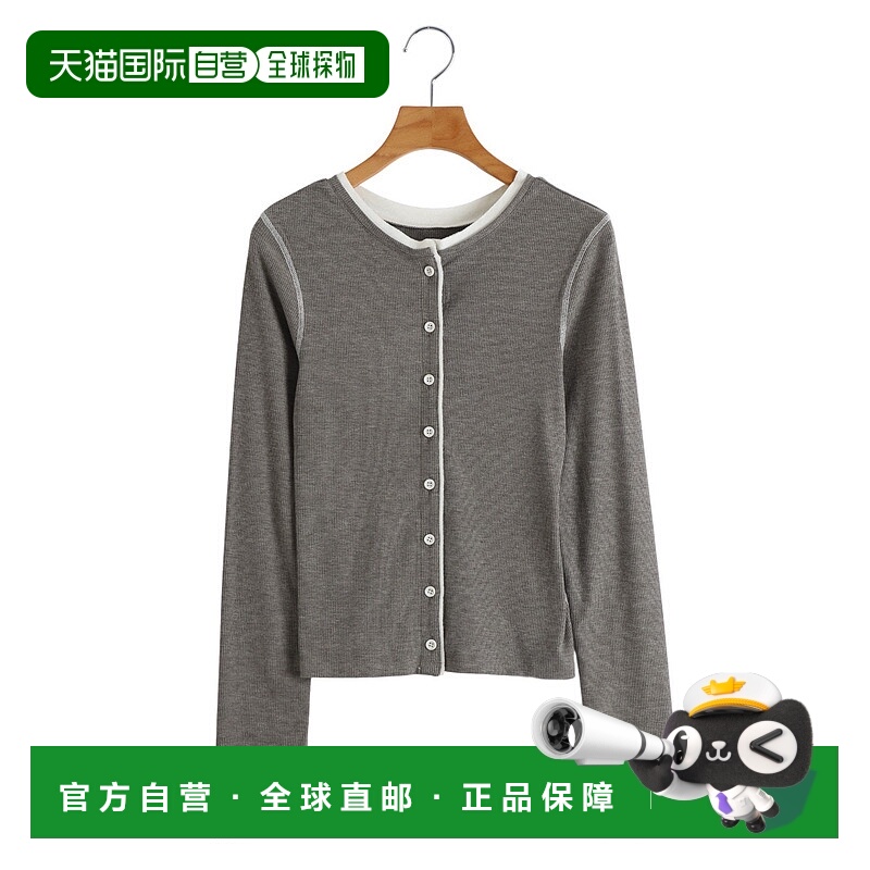 1h可退 日本直邮CLANE 女装 宽松双色半拉链针织开衫 191051392