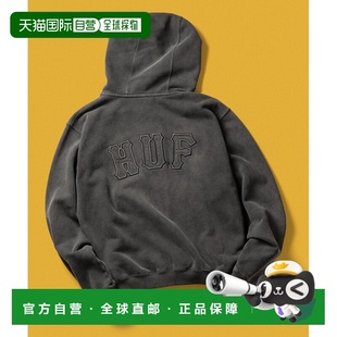 半拉链ARCH刺绣设计 宽松全棉连帽衫 日本直邮HUF男女同款 1h可退
