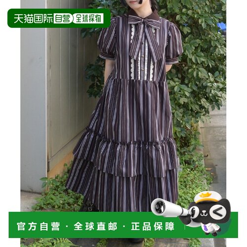 日本直邮axes femme 女装 条纹层叠连衣裙 TS351X158