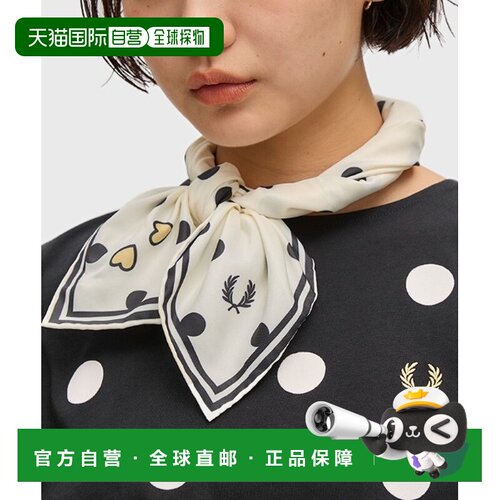 日本直邮FRED PERRY 女士 波点印花方巾 C3321 支付后1h可退