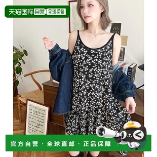 1h可退 日本直邮moment+ 女士花卉不对称吊带连衣裙 mt05086